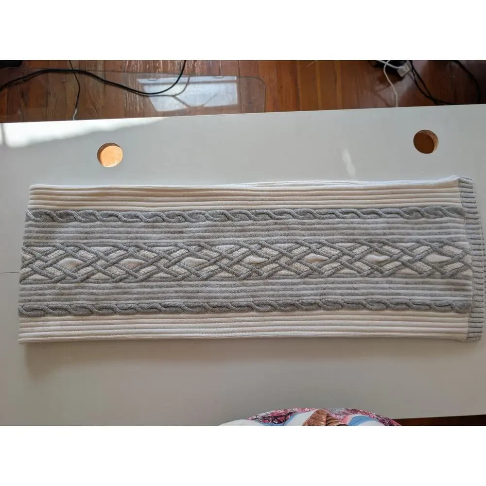 NWT Rag & Bone New York Knit Beanie & Scarf Set 100% Wool Ivory Gray $400 MSRP